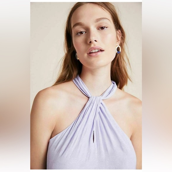 Anthropologie ‘Lavinia’ Halter Blouse Lilac Boho Sleeveless Women’s Size Large - Picture 3 of 13